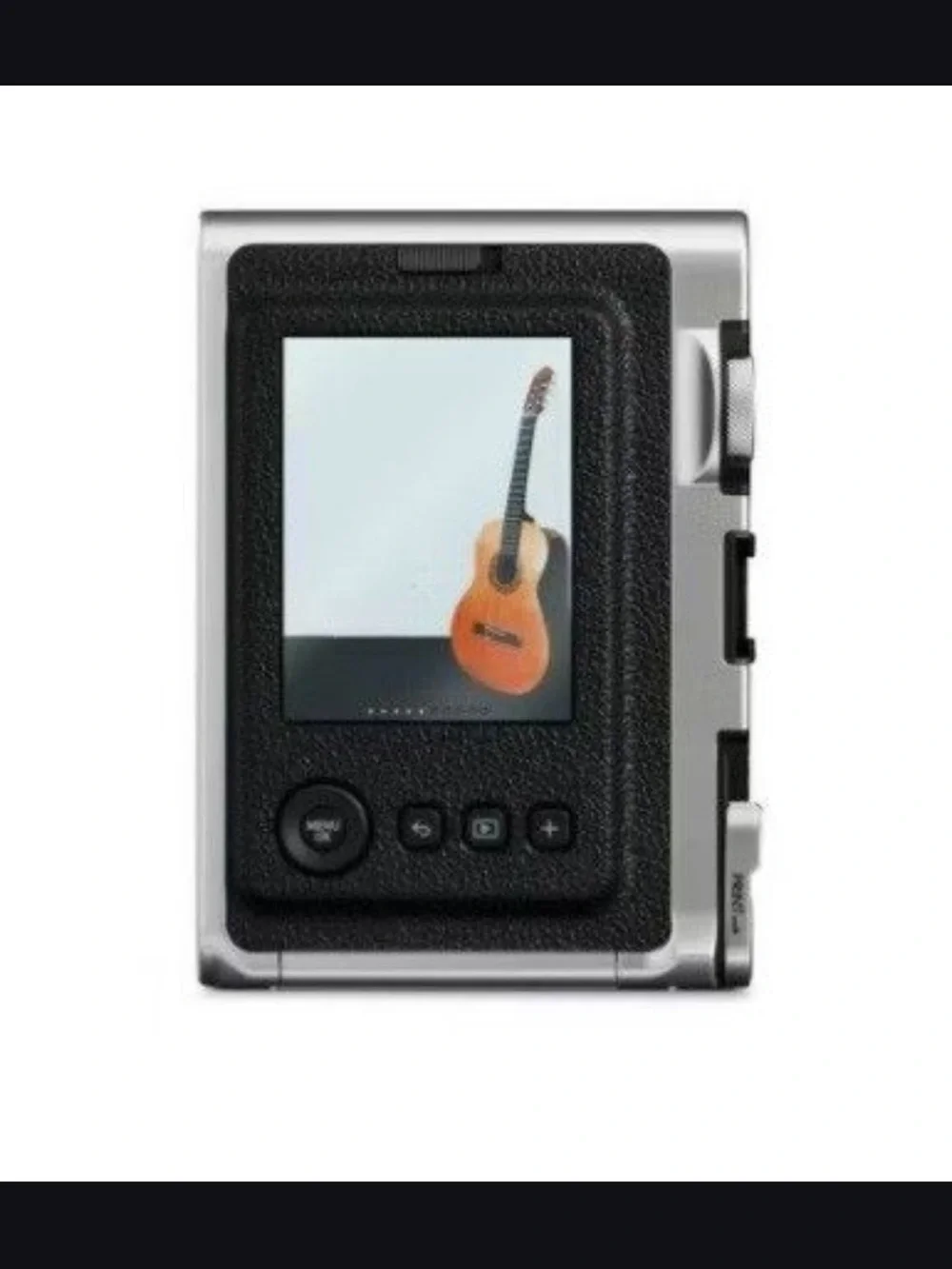 Fujifilm Instax Mini Evo Retro Black and Silver Instant Camera with Strap
